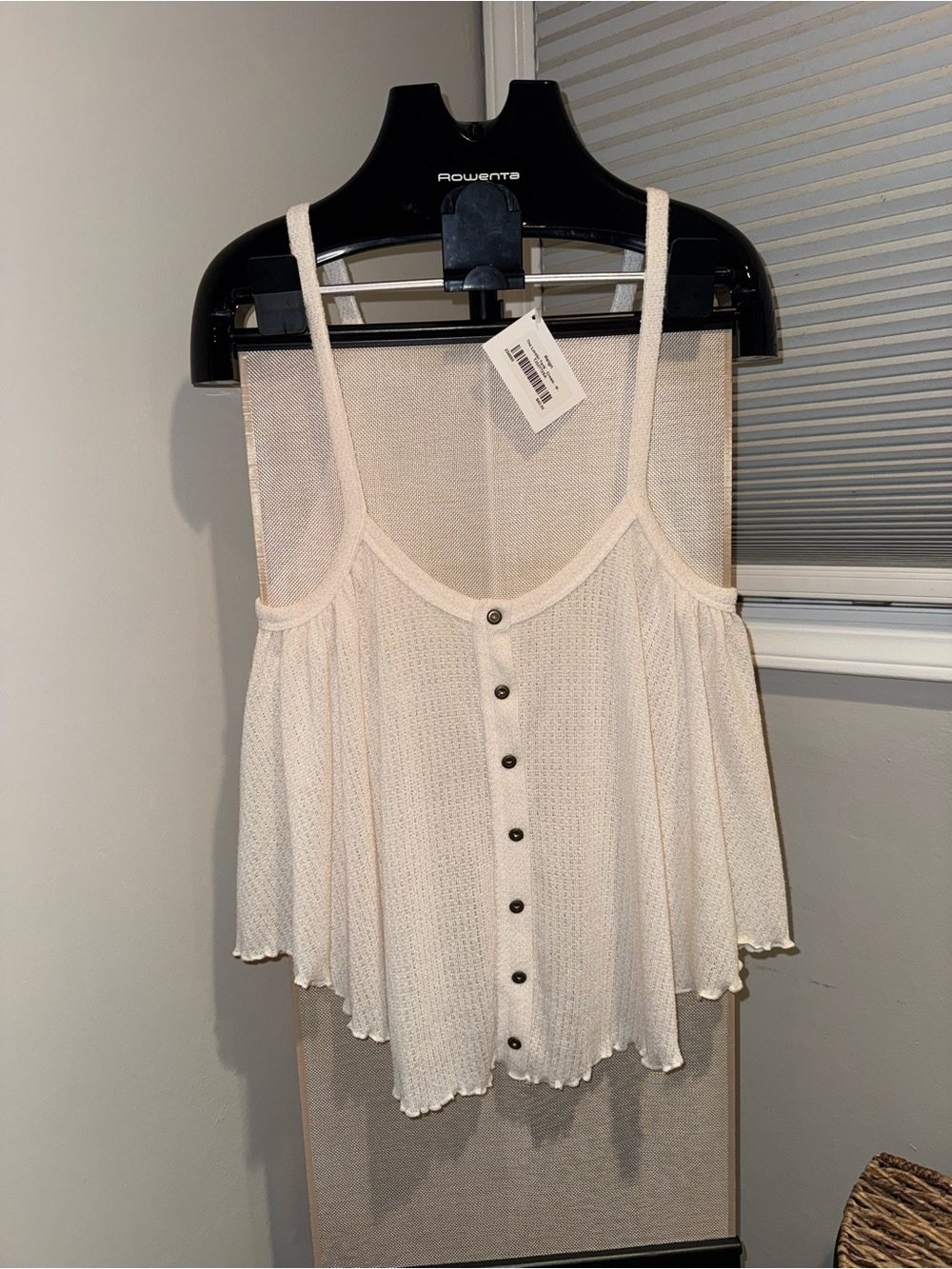 Reign Cream Lightweight Button-Front Cami Top